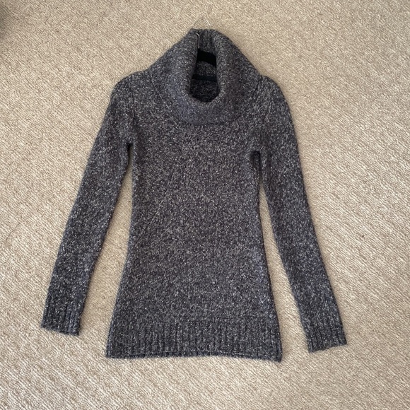 Jenni Kayne Wool Cashmere Marled Cowl Turtleneck Longline Sweater size XS - Picture 1 of 7